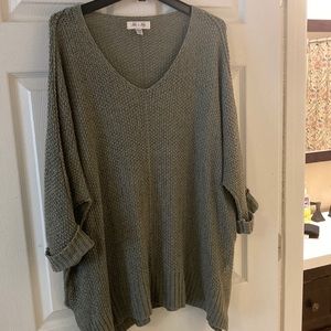 She + Sky Ribbon-knitted Sweater one-size